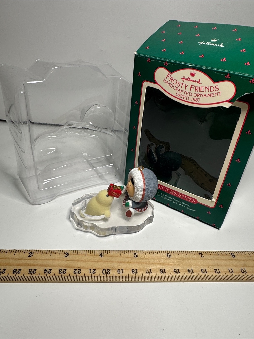 1987 Hallmark Keepsake Frosty Friends Christmas tree ornament Eskimo white seal